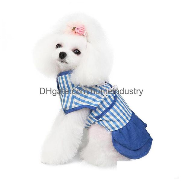 Vêtements pour chiens Designer de luxe Pet Style chinois Printemps et été Cheongsam Jupe T-shirt Teddy Cat Deux Jambes Porter Pour Moyen Petit Chien Dhan7