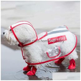 Hondenklarel luxe ontwerper Pet Waterdichte transparante regenjas lente en zomer reflecterende strip poncho t -shirt teddy kat voor Midd Dhouv