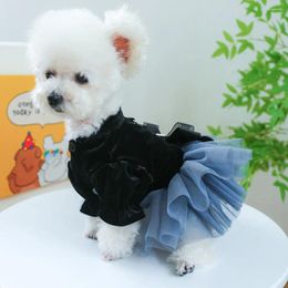 Vêtements de chien Costume de mariage d'Halloween de luxe pour petits chiens Robe d'animaux de compagnie à gros bowknot de la fête de Chihuahua
