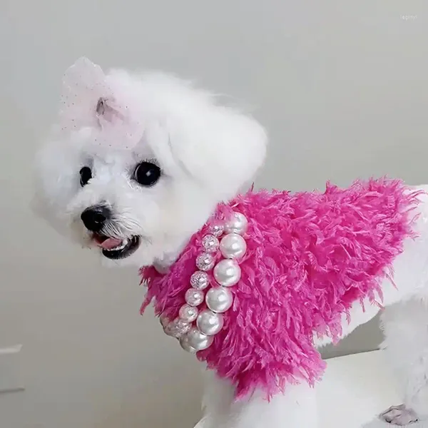 Ropa para perros suéter de mascotas con capucha de pieles de invierno para perros pequeños perros rosa rosa púrpura cachorro