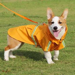 Ropa para perros de lujo PU de cuero para mascotas impermeable reflectante ajustable cachorro sudaderas con capucha a prueba de lluvia chaqueta de lluvia abrigo para perros ropa desgaste