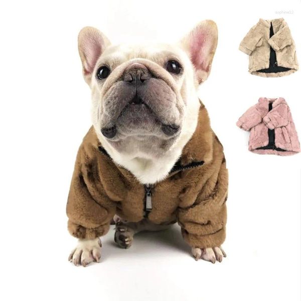 Ropa para perros invierno de lujo xs-3xl pequeña chaqueta grande y gran falsa pelusa de piñera