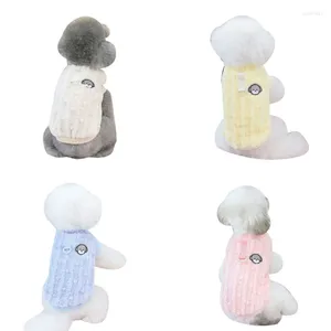 Vêtements de chien M17D hiver automne vêtements de couleur unie avec des décalcomanies de dessin animé polaire pour petits chiens moyens manteau costume pour animaux de compagnie