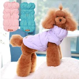 Vêtements pour chiens macaron couleurs vers le bas veste vêtements d'animaux de compagnie d'hiver chaud pour les petits chiens shih tzu chihuahua manteau de chiot de mode avec tenues de ring en d