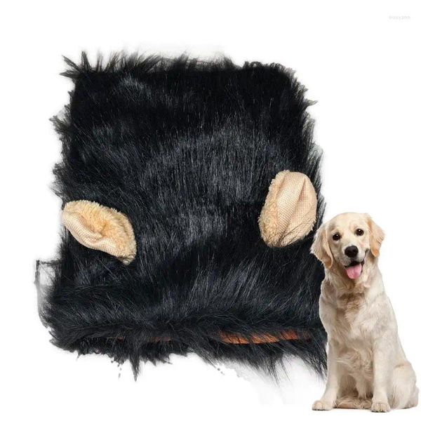 Ropa de perros Mane Disfraz de gato lavable Cat Wig Realistic con orejas de felpa accesorio cómodo