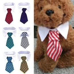 Ropa para perros Medianos Perros grandes Gatos Rayas Suministros para el cuidado de mascotas Corbata formal Collar Pajarita