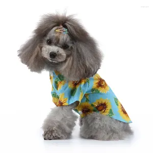 Ropa para perros meiqi mascota al por mayor de camisas hawaianas ropa primavera/verano margarita estampada playa