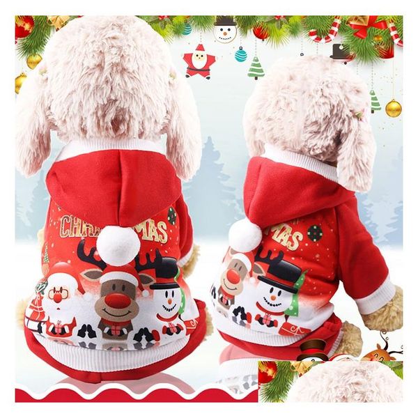 Vêtements pour chiens Joyeux Noël Robe pour animaux de compagnie 6 Taille Elk Santa Chiot Costume Classique Euramerican Vêtements Animaux de compagnie en gros Dh0319 Drop Delivery Ho Dh5Fs