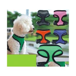 Ropa para perros Malla Arnés para mascotas Suave ajustable Transpirable Cachorro Correa de seguridad Chaleco para accesorios para gatos Lsk118 Drop Delivery Home Garden Dhuek