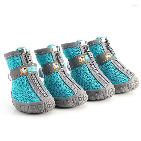 Vêtements pour chiens Mesh Chaussures pour animaux de compagnie Durable Respirant Semelle souple Réflexion Chiens Bottes pour petites marches Escalade Baskets Chat