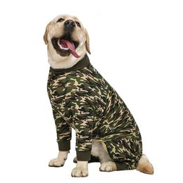 Vêtements pour chiens Miaododo Vêtements Camouflage Pyjamas Combinaison Costume léger Onesies pour chiens de taille moyenne Fille Garçon Chemise 231212