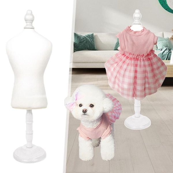 Ropa para perros Mini muñeca Vestido Forma Pet Maniquí Rack Pantalla para ropa de gato Percha Soporte de costura Estante de tela 324Y