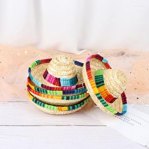 Vêtements pour chiens Mini chiens de compagnie chapeau de paille Sombrero chat soleil plage chapeaux de fête Style hawaïen pour accessoires amusants