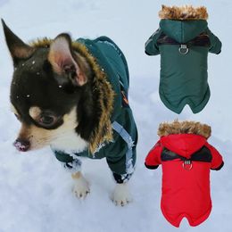 Hondenkleding Mini-winterkleding Huisdier Warme waterdichte jas Clip-on jas Wol Reflecterende capuchon Chihuahua 231121