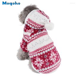 Ropa para perros mogoko 1x gato chaqueta de vellón navideña con capucha cachorro mascota suéter caliente para el invierno clima frío s-xl tamaño opcional