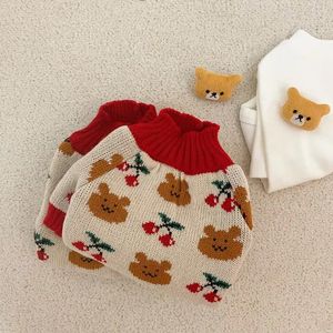 Appareils pour chiens MPK Série Année Bear Cherry Knited Sweater Clothes Edition Keep Warm également adapté à Cat