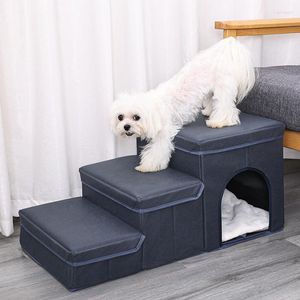 Ropa para perros Escaleras multifuncionales Pasos de almacenamiento Cama superior Sofá Cachorro Escalada para ocultar mascotas