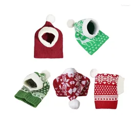 Appareils à chiens Neck and Ear Winter chaleur pour chiens Christmas tricoté avec motif y08d