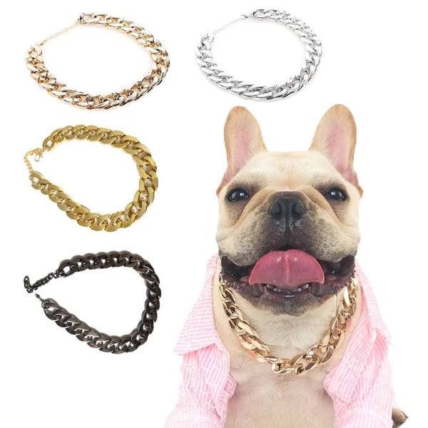 Ropa para perros Collar Cachorro Moda Pitbull Cadena de oro Joyería y accesorios de metal fresco para perros CatsDog