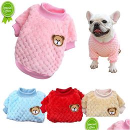 Appareils pour chiens Nouveaux ours broderie pour animaux de compagnie Vest des vêtements chauds hivernaux pour les petits chiens p chiot manteau de chat