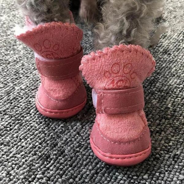 Ropa de perro Cat Botas de nieve de gato Invernal zapatos de mascotas cálidas para perros pequeños Poodle Puppy Accesorios Mascotas suministros Zapatos