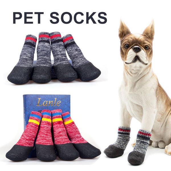 Vêtements pour chiens antidérapants chaussures pour chiens de compagnie bottes en caoutchouc imperméable pour chiens fixes chaussettes animaux de compagnie pluie neige chaussettes chaussures couvre-pieds pour chiens de taille moyenne 230419