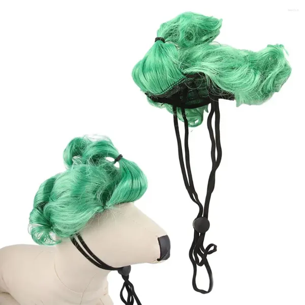 Ropa para perros Pelucas de novedad Peluca de mascota ajustable realista para perros Gatos Disfraz de cosplay divertido Pelo Cross-dressing Carnaval