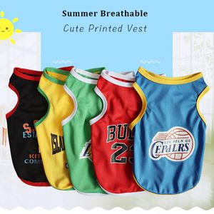 Vêtements de chien OIMG respirant chien de basket-ball uniformes Teddy Schnauzer bouledogue français mince imprimé petit chien chemises été Cool chiot Jersy 230825