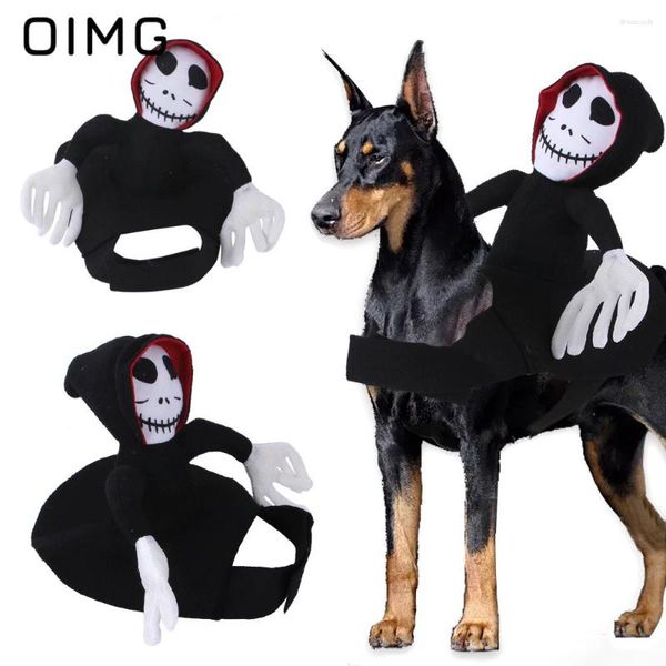 Appareils pour chiens oimg Changement tenue Horse Riding Funny Pet Supplies Vêtements Doberman Schnauzer Cosplay Halloween Cat