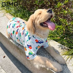 Hondenkleding oimg comfortabele grote hond zomer slijtage medium grote honden dunne t-shirt gouden retriever labrador grens collie mode huisdier kleding 230821