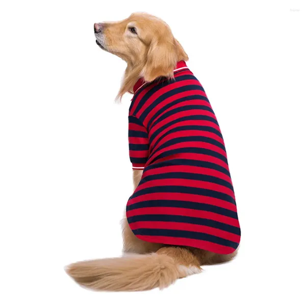 Vêtements de chien OIMG coton rayures polo pour grands vêtements Golden Retriever Labrador respirant grand T-shirt décontracté vêtement pour animaux de compagnie