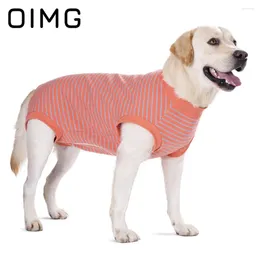Vêtements pour chiens oimg stripes en coton t-shirt Golden Retriever Labrador Akita Grands vêtements Casual Pet Varing Breatch Big Vest