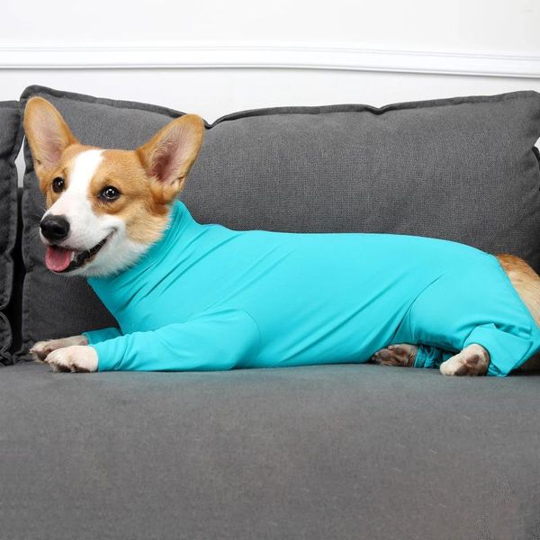 Onero de ropa para perros después del traje de recuperación de mascotas contra el cuerpo de desprendimiento para el pijama de la manga larga hembra masculina