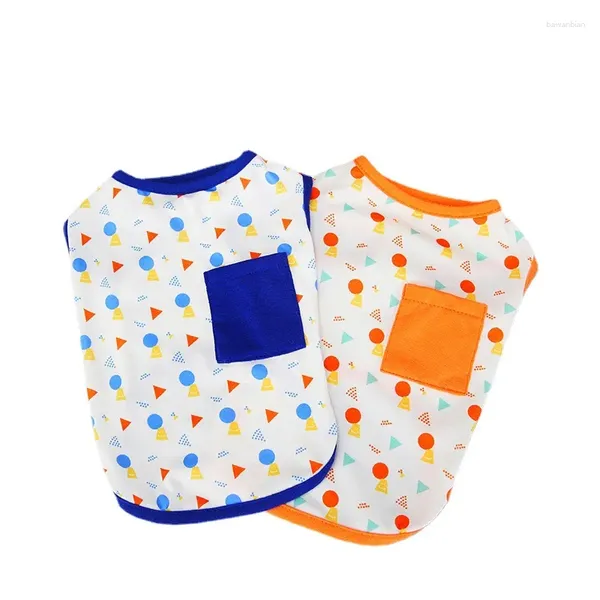 Ropa para perros color naranja azules frescos dos pies de ropa para mascotas para 2024 ropa de primavera y verano