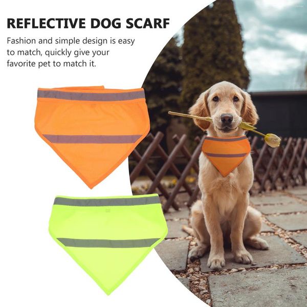 Appareils pour chiens Gilet réfléchissant orange bandana Scarpe de sécurité Neckerchief Haute visibilité Triangle de chiot Bib Night marche jaune