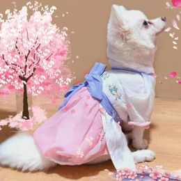 Prenda de perro mascota original Hanbok japonés kimono falda pequeña vestuario ropa de gato diseñador