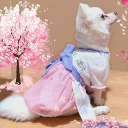 Ropa para perros Original Pet Hanbok Kimono japonés Falda pequeña Traje Ropa Gato Diseñador