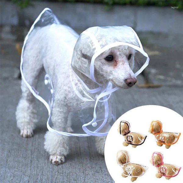 Vêtements de chien Veste d'extérieur Chiot PU Raincoat Transparent Sweats à capuche Vêtements pour animaux de compagnie pour petits chiens Vêtements Chihuahua imperméable S-XL