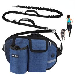 Ropa de perro Bolsa de cintura para mascotas al aire libre con cuerda de tracción Carretera multifuncional entrenamiento para caminar elástico reflectante 230814