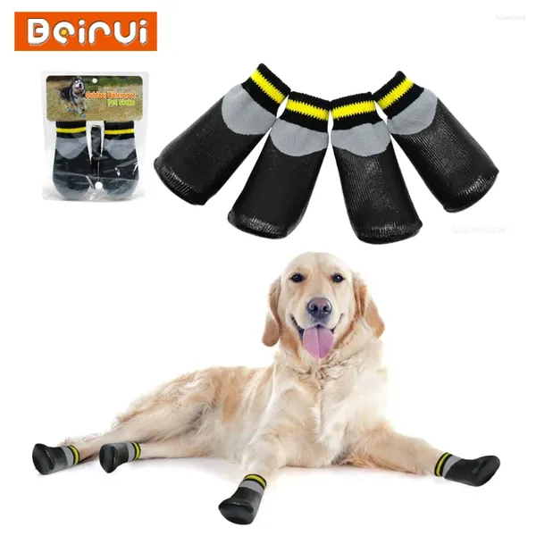 Ropa para perros Calcetines impermeables al aire libre Ropa de lluvia Antideslizante Antideslizante Zapatos elásticos de algodón con cinturón fijo para todas las razas Chihuahua Poodle