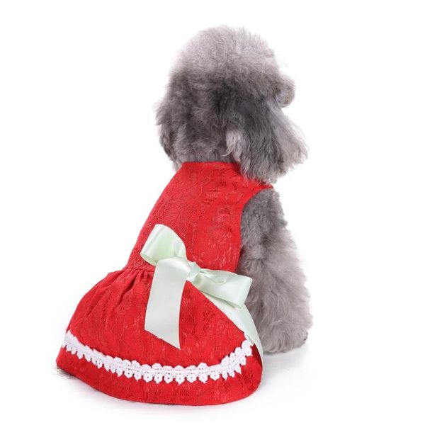 Chien Vêtements Tenues Pour Petits Chiens Fille Avec Des Chaussures Mignon Pet Imprimer Arc Jupe Respirant D'été Sans Manches Chemise Rose Tutu MediumDog