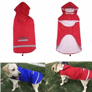 Vêtements pour chiens P24 grand imperméable imperméable à capuche veste de pluie vêtements réfléchissants pour Golden Retriever Labrador 3XL-5XL