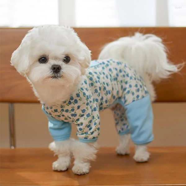 Appareils pour chiens Pyjama Jumpsuit Cotton Vêtements chiots Chihuahua Poodle Shih Tzu Yorkie Bichon Schnauzer Pomeranian Small Clothing Costume