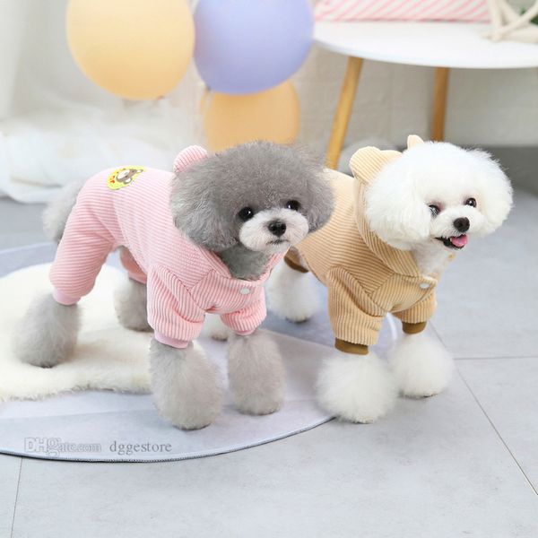 Ropa para perros Pijamas Pana Perros Mono 4 Patas Mascota PJS Cachorro Gato Pijama Mono para Otoño Invierno Mascotas Ropa Trajes para Pequeños Do304y