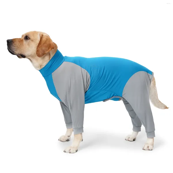 Pijama de ropa para perros para perros medianos grandes estaxtos totalmente cubiertos monstruos de mascota de vientre niña el estiramiento de la recuperación de cachorros suaves