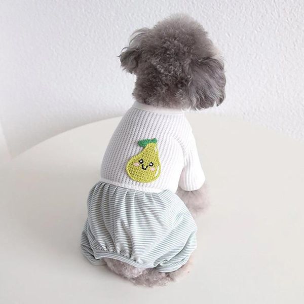 Vêtements de chien Pyjamas pour petit garçon fille chiot 4 jambes vêtements à rayures combinaison vêtements chiens de compagnie mâle femelle