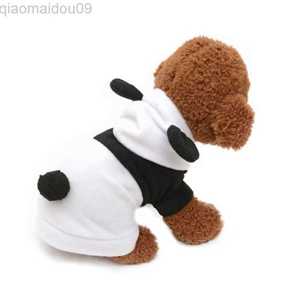 Vêtements pour chiens Costumes pour chiens Panda Sweat à capuche Manteau chaud pour chien Vêtements d'hiver pour chiot bouledogue français Carlin Blanc et noir Veste Panda Vêtements AA230327