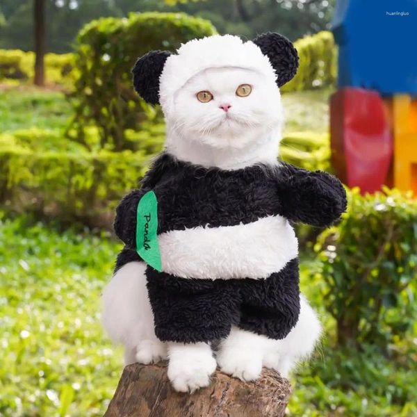 Vêtements pour chiens Panda Costume pour animaux de compagnie mignonnes Halloween déguisement épaissies de vêtements sur le thème des animaux à 2 pattes avec accessoires de chat
