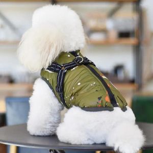 Vêtements pour chiens Parkas Tractable bande réfléchissante boucle réglage costume pour animaux de compagnie fermeture à glissière anneau de type D chiot Weskit vêtements chauds