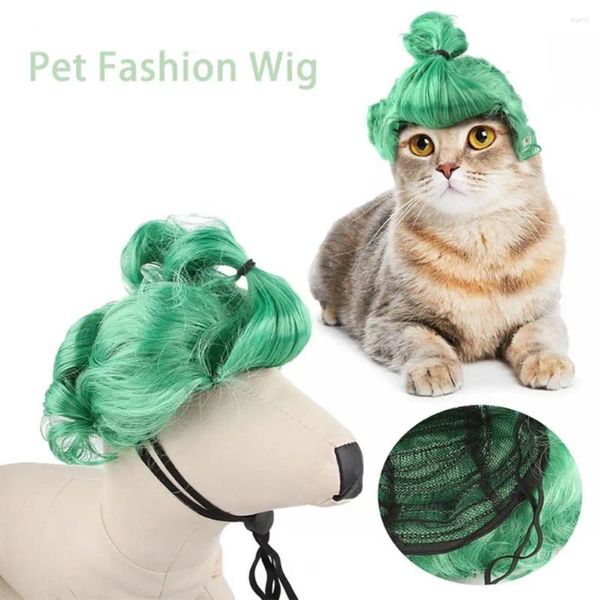 Vêtements de chien Costume de fête réaliste perruque réglable pour animaux de compagnie pour chiens chats drôle Cosplay cheveux Cross-dressing carnaval
